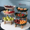 3 Tiers Fruit Plates With Wooden Stand