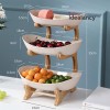 3 Tiers Fruit Plates With Wooden Stand
