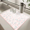 Anti-Slip Dish Drying/Dining Table Mat-Water Absorbent Floral Pattern Design
