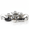 Alpenberg Granite Coated Non Stick Cookware 12 Piece Set with Glass Lids