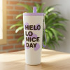 Hello Insulated Tumbler Water Bottle With Straw