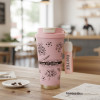 Floral Print Travel Coffee Insulated Cup