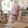 Floral Print Travel Coffee Insulated Cup