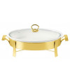 Brilliant Buffet Serving Dish Oval with Glass Lid 2.5Liter