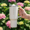 Stanley 40 OZ Cream Flip Straw Tumbler