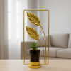 Golden Metal Luxury Echo of Leaves Handcrafted Iron Pot