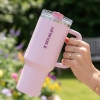 Stanley 40 OZ Cherry Blossom Flip Straw Tumbler
