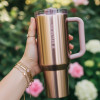 Stanley 40 OZ Polished Rose Gold Flip Straw Tumbler
