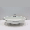 Brilliant Serving Oval Casserole  Dish with Candle Stand And Glass Lid