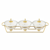 Brilliant 3 Piece 9inch Oval Casserole Set with Stand & Glass Lid