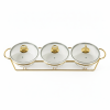 Brilliant 3 Piece 9inch Oval Casserole Set with Stand & Glass Lid