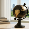 Black & Gold Decorative Globe Luxury Desk Ornament