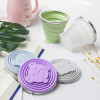 Silicone Folding Glass with Lid Portable, Leak Resistant & Travel Friendly Cup