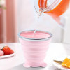 Silicone Folding Glass with Lid Portable, Leak Resistant & Travel Friendly Cup