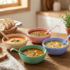 Heat Resistant Soup Bowl With Soup Spoons