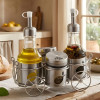 Ziba Cycle Design Oil Vinegar Bottles And Salt Pepper Jars Set
