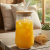 Juice Glass with Glass Straw – Reusable Beverage Cup