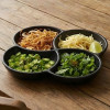 4 Section Melamine Black Serving Platter
