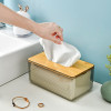 Acrylic Tissue Box with Wooden Top – Stylish Home Organizer