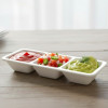 3 Section Melamine White Dip Sauce Divider