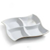 Wavy 4 Portion White Tray One Piece for Serving