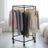 Metal Clothes Stand with 360° Rotating Rack & Wheels