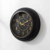 Heritage  Vintage 15 Inch Black Gold Wall Clock