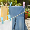 24 Pcs Plastic Clips with Rope for Hanging Use