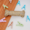 24 Pcs Plastic Clips with Rope for Hanging Use