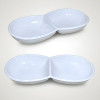Melamine Vintage Sauce Divider White Serving Dish