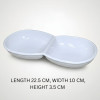 Melamine Vintage Sauce Divider White Serving Dish
