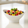Melamine Lotus Medium Serving White Bowl
