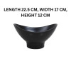 Melamine Lotus Medium Serving Black Bowl