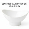 Melamine Lotus Large Serving White Bowl