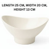 Melamine Lotus Large Serving Cream Bowl