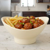Melamine Lotus Large Serving Cream Bowl