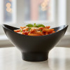 Melamine Lotus Large Serving Black Bowl