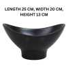 Melamine Lotus Large Serving Black Bowl