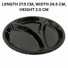 Melamine Euro Divider Black Serving Dish With Box