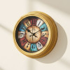 Heritage 11 Inch Squat Musturd Ranbow Wall Clock