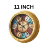Heritage 11 Inch Squat Musturd Ranbow Wall Clock