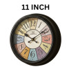 Heritage 11 Inch Squat Black Rainbow Wall Clock