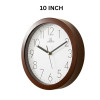 Heritage 10 Inch Squat 2 Numeric Brown Wall Clock