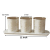Ceramic 3 Piece Kitchen Spice Set with Tray Super Airtight