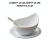 Melamine 3 PCS White Serving Set OF Bowl Saucer And Soup Spoon