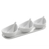 Melamine 7 PCS White Serving Set OF Bowls And Soup Spoons With Tray