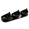 Melamine 7 PCS Black Serving Set OF Bowls And Soup Spoons With Tray