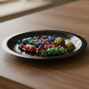 Melamine 6.5 Inch Black Tulip Saucer