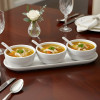 Melamine 7 PCS White Tulip Serving Soup Set With Tray