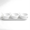 Melamine 7 PCS White Tulip Serving Soup Set With Tray